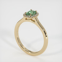 0.62 Ct. Green Sapphire Ring, 10K Yellow Gold 2