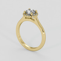 0.80 Ct. White Zircon Ring, 14K Yellow Gold 2