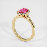 1.48 Ct. Pink Sapphire Ring, 14K Yellow Gold 2