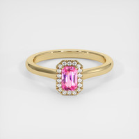 0.66 Ct. Pink Sapphire Ring, 14K Yellow Gold 1