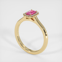 0.66 Ct. Pink Sapphire Ring, 14K Yellow Gold 2