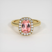 1.96 Ct. Padparadscha Sapphire Ring, 14K Yellow Gold 1