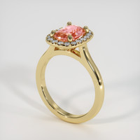 1.96 Ct. Padparadscha Sapphire Ring, 14K Yellow Gold 2