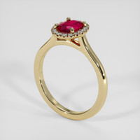 0.84 Ct. Pinkish Red Ruby Ring, 14K Yellow Gold 2