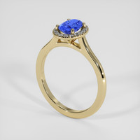 0.88 Ct. Blue Sapphire Ring, 14K Yellow Gold 2