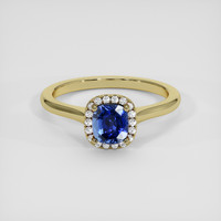 1.03 Ct. Blue Sapphire Ring, 14K Yellow Gold 1