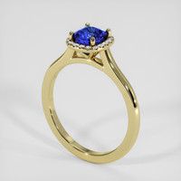 1.03 Ct. Blue Sapphire Ring, 14K Yellow Gold 2
