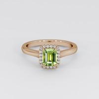 1.11 Ct. Yellowish Green Sapphire Ring, 14K Yellow Gold 1