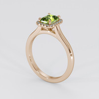 1.11 Ct. Yellowish Green Sapphire Ring, 14K Yellow Gold 2