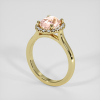 2.21 Ct. Peach Sapphire Ring, 14K Yellow Gold 2