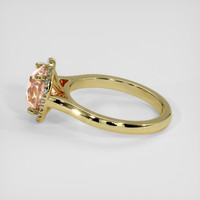 2.21 Ct. Peach Sapphire Ring, 14K Yellow Gold 4