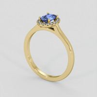 0.57 Ct. Blue Sapphire Ring, 14K Yellow Gold 2