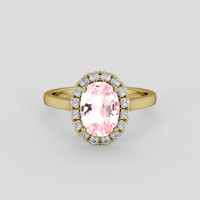 2.13 Ct. Pink Sapphire Ring, 14K Yellow Gold 1