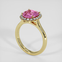 2.99 Ct. Pink Sapphire Ring, 14K Yellow Gold 2