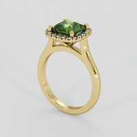 2.53 Ct. Green Sapphire Ring, 14K Yellow Gold 2