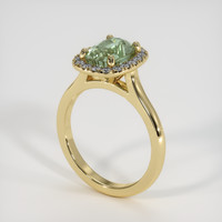 2.89 Ct. Bluish Green Sapphire Ring, 14K Yellow Gold 2
