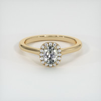 0.77 Ct. Grey Sapphire Ring, 14K Yellow Gold 1