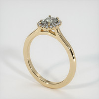 0.77 Ct. Grey Sapphire Ring, 14K Yellow Gold 2