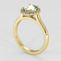 1.44 Ct. Yellowish Green Sapphire Ring, 14K Yellow Gold 2