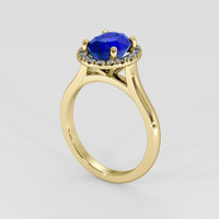 1.92 Ct. Blue Sapphire Ring, 18K Yellow Gold 2