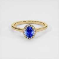 0.92 Ct. Sapphire Ring, 18K Yellow Gold 1