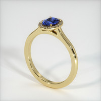 0.63 Ct. Blue Sapphire Ring, 18K Yellow Gold 2
