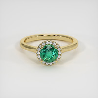 0.89 Ct. Emerald Ring, 18K Yellow Gold 1