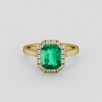 1.86 Ct. Emerald Ring, 18K Yellow Gold 1