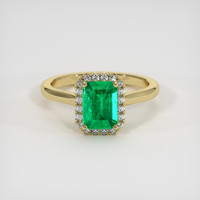 1.19 Ct. Emerald Ring, 18K Yellow Gold 1