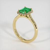 1.19 Ct. Emerald Ring, 18K Yellow Gold 2