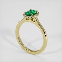 0.65 Ct. Emerald Ring, 18K Yellow Gold 2