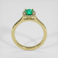 0.65 Ct. Emerald Ring, 18K Yellow Gold 3