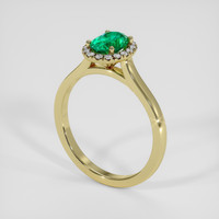 0.66 Ct. Emerald Ring, 18K Yellow Gold 2