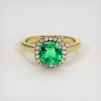 1.52 Ct. Emerald Ring, 18K Yellow Gold 1