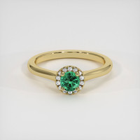 0.29 Ct. Emerald Ring, 18K Yellow Gold 1