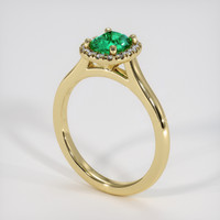 0.54 Ct. Emerald Ring, 18K Yellow Gold 2