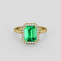 3.47 Ct. Emerald Ring, 18K Yellow Gold 1