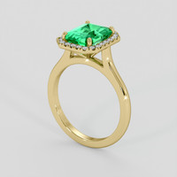 3.47 Ct. Emerald Ring, 18K Yellow Gold 2