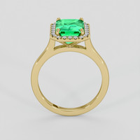 3.47 Ct. Emerald Ring, 18K Yellow Gold 3