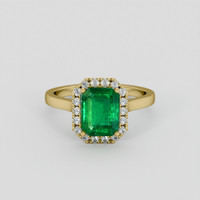 2.08 Ct. Emerald Ring, 18K Yellow Gold 1