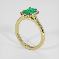0.96 Ct. Emerald Ring, 18K Yellow Gold 2