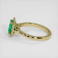 0.96 Ct. Emerald Ring, 18K Yellow Gold 4