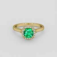 1.46 Ct. Emerald Ring, 18K Yellow Gold 1