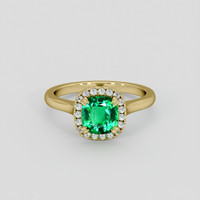 1.63 Ct. Emerald Ring, 18K Yellow Gold 1
