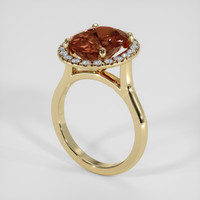 5.37 Ct. Orange Hessonite Garnet Ring, 18K Yellow Gold 2