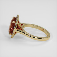 5.37 Ct. Orange Hessonite Garnet Ring, 18K Yellow Gold 4
