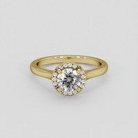 0.80 Ct. White Zircon Ring, 18K Yellow Gold 1