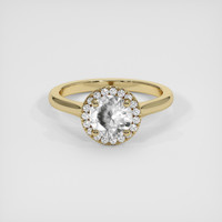 0.99 Ct. White Zircon Ring, 18K Yellow Gold 1