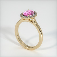 1.19 Ct. Pink Sapphire Ring, 18K Yellow Gold 2