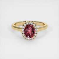 1.19 Ct. Pink Sapphire Ring, 18K Yellow Gold 1